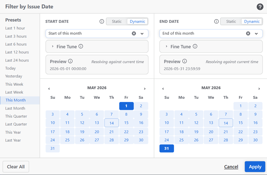 Dynamic Date Range Picker22