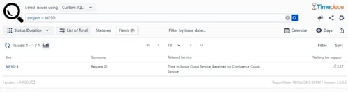 Here, the Relates Service is an Asset Objects field, showing the assets selected in field
